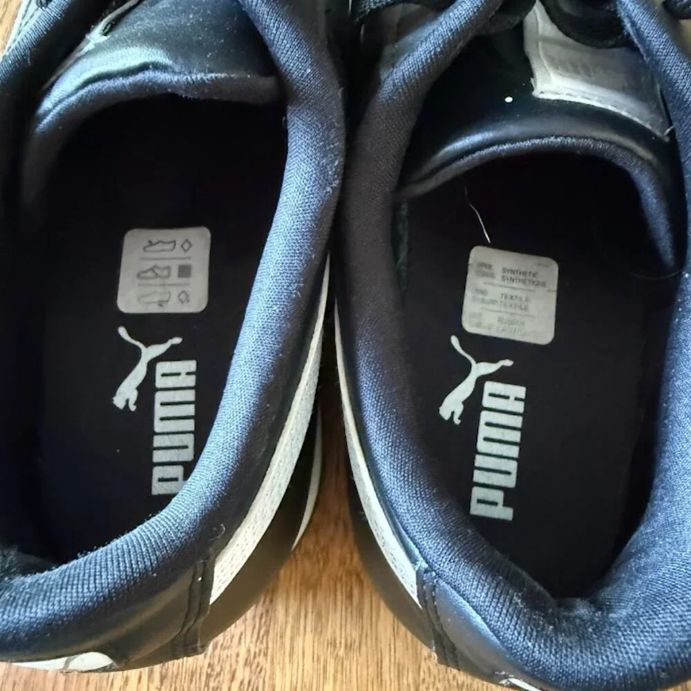 Black and White PUMA ROMA‎ Lace Up Sneakers Men Casual Low Top